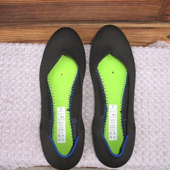 Rothy's The Flat Round Toe Flat Shoes Black 11 - Picture 3 of 11